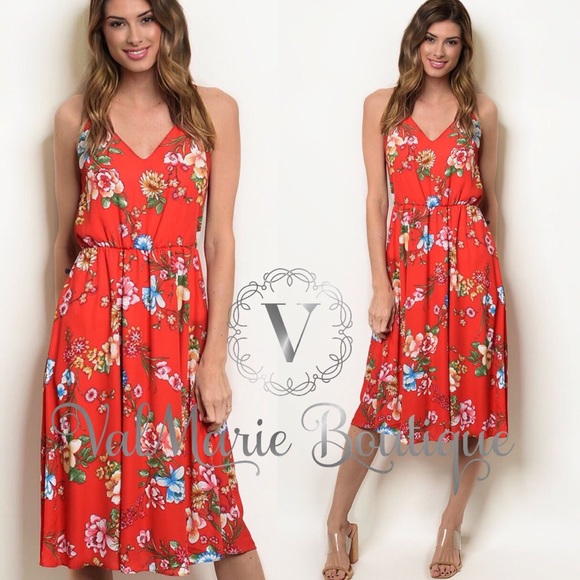LAST 1! Reds Divine floral midi dress - Picture 2 of 4